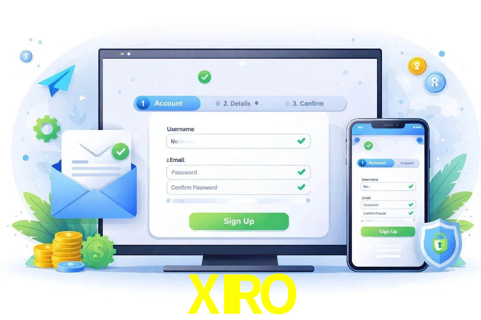 Registro de nuevo usuario y configuración de cuenta XIRO